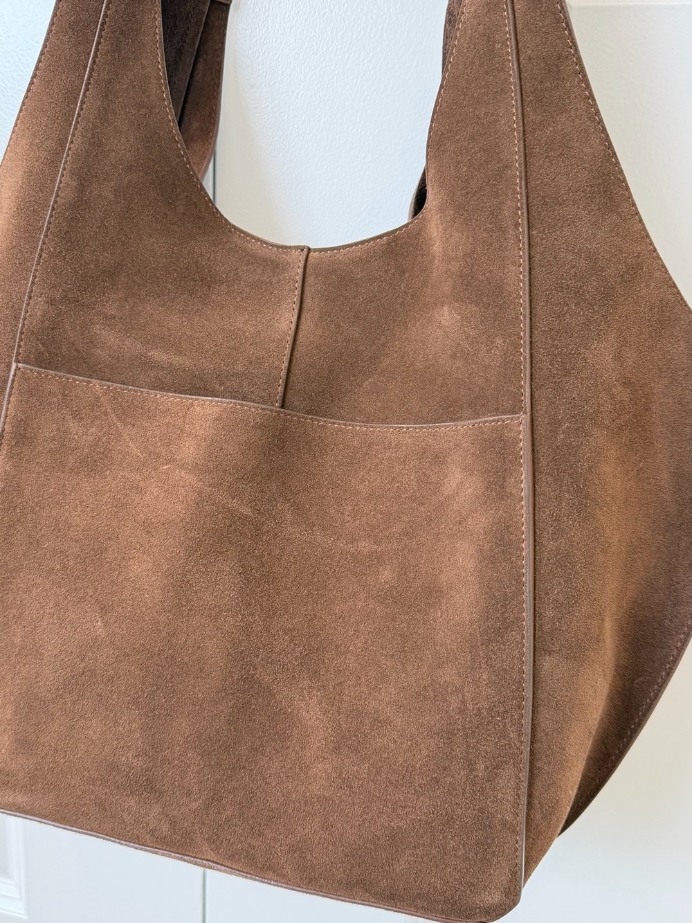 Brown Suede Tote Bag by RSVP Paris - Picture 3 of 13